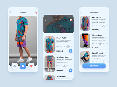 Daily Look app choose clothing design fashion figma likemywork mobile mobile app novaslide tinder trend ui ux