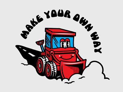 Make Your Own Way cute design doodle drawing illustration plow plow illustration red typography vector