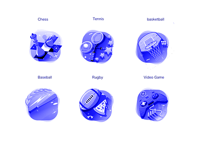 AssortedFinalGames baseball icon basketball icon chess icon design flat gamification icon illustration racket icon rugby icon rugby icon sports icon ui vector video games icons