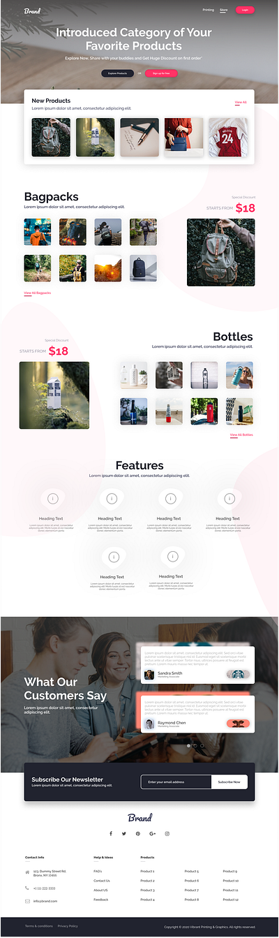 LIGHT MODE - High Fidelity - Home Page for Products beautiful colorful colors designs e commerce features section flat ui form gradient home screen landingpage latest light mode price tag product list product page ui ux ui design uitrend web design