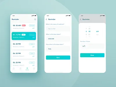 Reminder app design ui ux