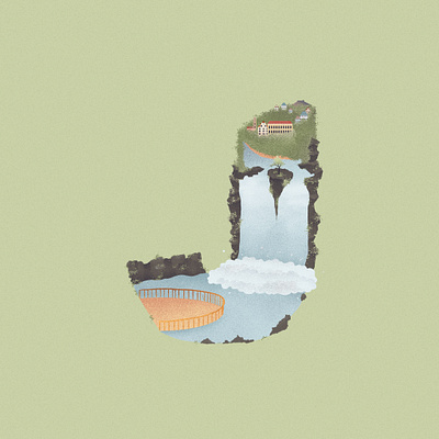 J is for Jajce in Bosnia and Herzegovina 36daysoftype dribbble illustration illustration art lithuania typography