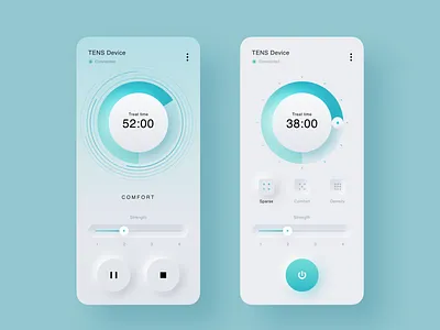 Simple timing application 2020 trend app clean dark dark theme design designer figma guide illustration light neomorphism sketch the timer the timer time ui ux uxdesign 界面设计