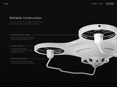 Quadcopter Landing Page Concept 3d illustration aerial concept design drone drones fly interface landing landing page page product page quadcoopter uav ui ux web web design website