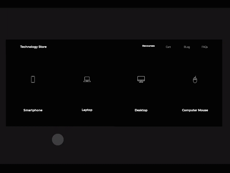 Technology Store black dark design prototype technology ui ui ux ux web