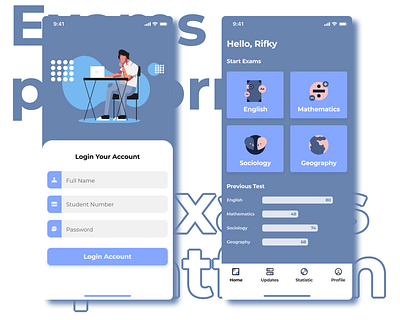 Exam UI Design app apps education education app education website exam flat landing page ui ui design uiux web