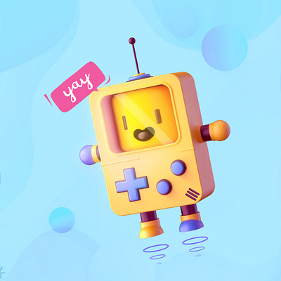 Cute tiny Gameboy 3d 3d art 3d artist blues buttons cartoon challenge cinema4d cute game gameboy redshift render retro smiley smooth weekend weekly weekly challenge yellow