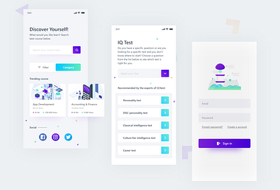 Educational App UI android app design app design app ui colorful creative education app ios app minimalist online course simple simple app trendy mobile app ui ui design