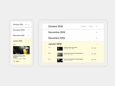 Grand T - Calendar culture design theatre typography ui ux web website