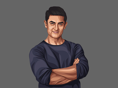 Amir Khan Vector Illustration actor amir khan design first shot illustration indian letsvectorize photo to vector vector vectorart vectorise