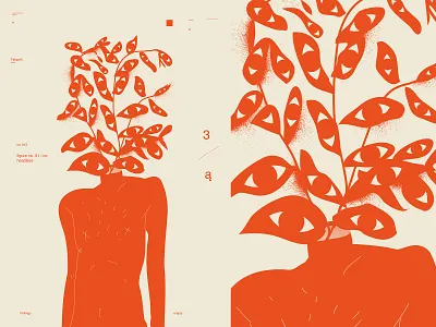 Strangers abstract body composition conceptual conceptual illustration eye eyes figure grunge texture illustration laconic layout leaves lines man man illustration minimal poster