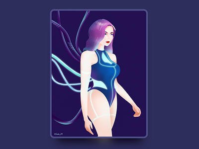 Another me cyberpunk future technology illustration illustration practice punch people robot