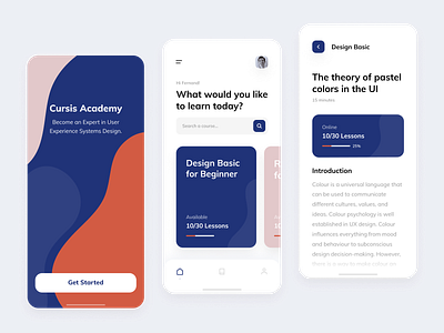 Cursis Academy: Home and Details app card clean course course app courses dashboad design ios ios app ios app design minimal minimalism product product design service shapes ui ux