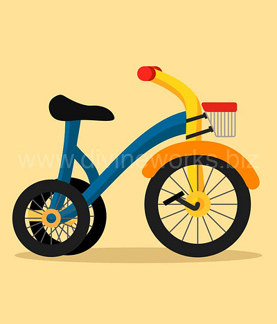 Baby Tricycle Vector Illustration adobe illustrator baby tricycle vector illustration tricycyle vector vector art vector graphic vector illustration