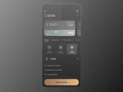 Bank app Cards section in retro style app bank bank app banking cards ui money retro send transactions ui visa