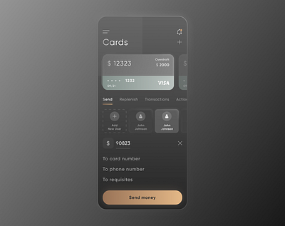 Bank app Cards section in retro style app bank bank app banking cards ui money retro send transactions ui visa