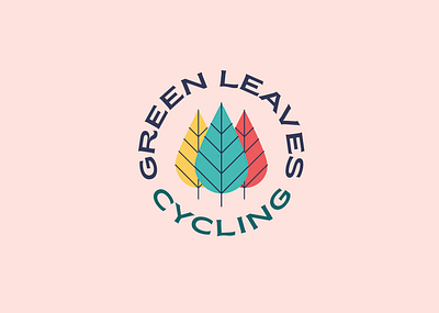 Green leaves cycling logo exploration branding colour logo typogaphy