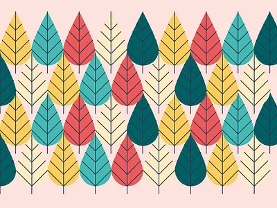 Trees / leaves pattern exploration for Green Leaves Cycling branding colour pattern