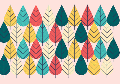 Trees / leaves pattern exploration for Green Leaves Cycling branding colour pattern