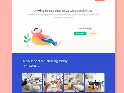 Co-Living web app design co living coliving marketing ui uiux uxdesign web webapp webdesign website
