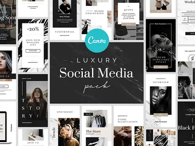 Luxury Social Media Pack for Canva brand branding creativemarket design instagram instagram stories layout logo luxurious luxury luxury logo moodboard pinterest presentation rich social socialmedia style stylish template
