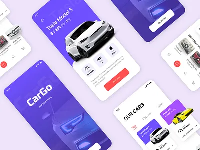 Car rental App app car car rent car rental cards ui catalog design digital mobile rental ui