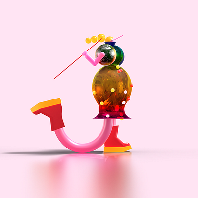 Letter "j" for 36 days of type 36dayoftype 36daysoftype07 3d 3d illustration c4d character redshift rendering