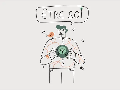 Be confident! bird brilliant character character design clean design illustration illustration agency illustrator krixi tree