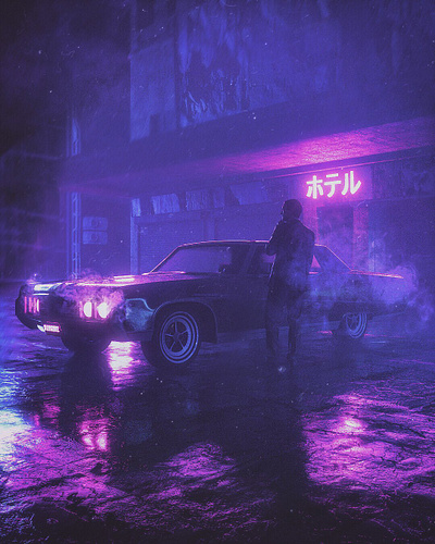 Wondering and Wandering 3d 3d art c4d cyberpunk dangiuz octane octanerender outrun vaporwave