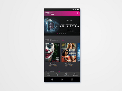 VOOmotion app redesign app app redesign redesign concept streaming tv uidesign voomotion