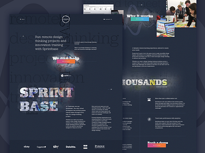 An unused concept for a remote design thinking landing page dark designthinking innovation jubilat remoteprojects remoteworking shadows sketching