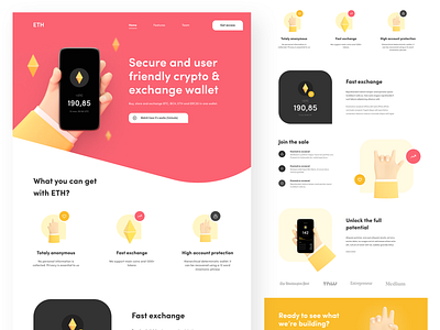 Ethereum - Landing page design ethereum flat icon illustraion illustration landingpage typography ui uiux ux web website