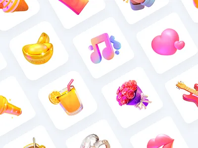 WeSing Live gift c4d card dribbble