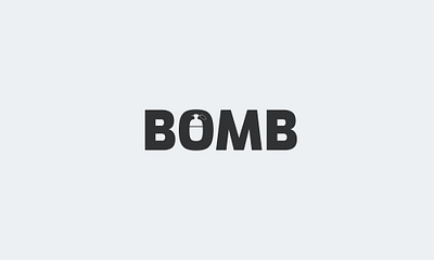 Bomb branding design logo minimal typography vector