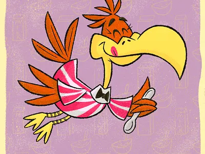 CoCoa Puffs cereal illustration ipadpro mascot procreate retro