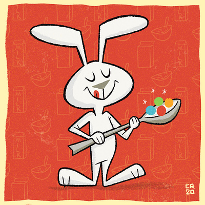 Trix! bunny cereal illustration ipadpro mascot procreate rabbit retro trix