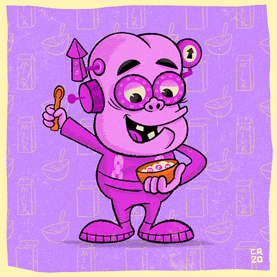 Franken Berry cereal frankenberry illustration ipadpro mascot monster procreate retro