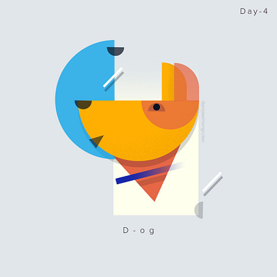 Letter D 36daysoftype 36daystypo07 basic shapes dog illustraion vector vector illustration