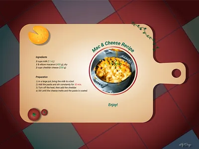 Recipe card - Mac and Cheese design gradient illustration illustrator mac and cheese recipe card vector weekly warm up