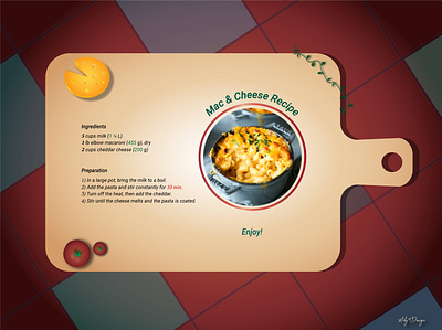 Recipe card - Mac and Cheese design gradient illustration illustrator mac and cheese recipe card vector weekly warm up