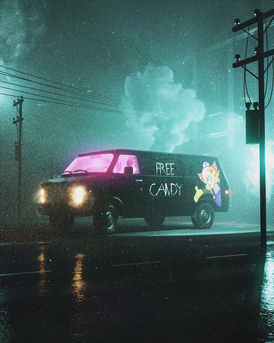 Free Candy 3d 3d art c4d creepy cyberpunk dangiuz octane octanerender outrun scary