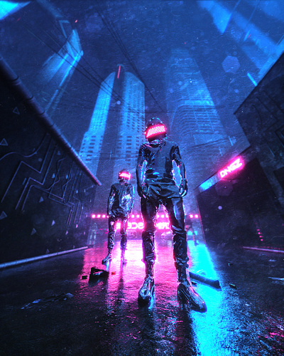 Crime Scene 3d 3d art c4d cyberpunk daftpunk dangiuz octane octanerender