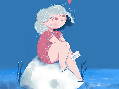 La carte postale character closeup curvy digital illustration digitalart illustration illustrator ipadpro love postcard procreate procreate art