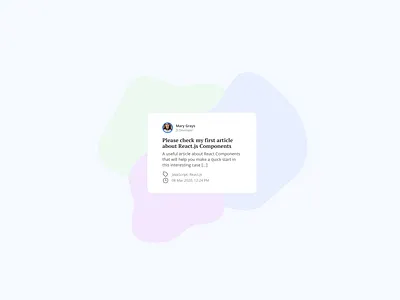 A card prototype for a blog post with smooth colors app card design cards ui clean design flat illustration minimal typography ui ux web website