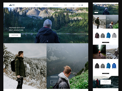 Hiking E-Commerce Site ecommerce figma hiking outdoorsy patagonia