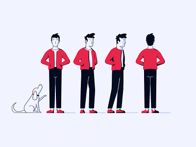 Character profile branding design illustration