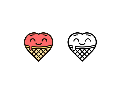 Ice Cream Shop logo brand branding design heart ice cream ice cream cone ice cream shop illustration logo love mark vector