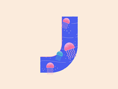 Jellyfish - 36 Days of Type 36daysoftype bright challenge colors design fish float illustration jelly jellyfish life lights neon ocean sea typogaphy underwater visual