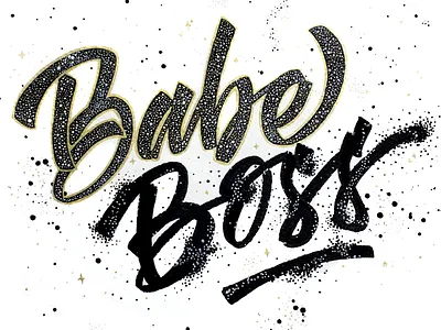 Babe Boss hand drawn handlettering illustration lettering typography