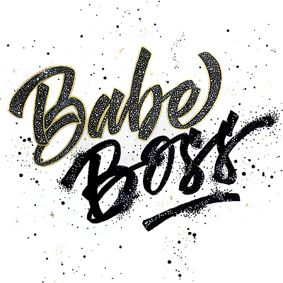 Babe Boss hand drawn handlettering illustration lettering typography